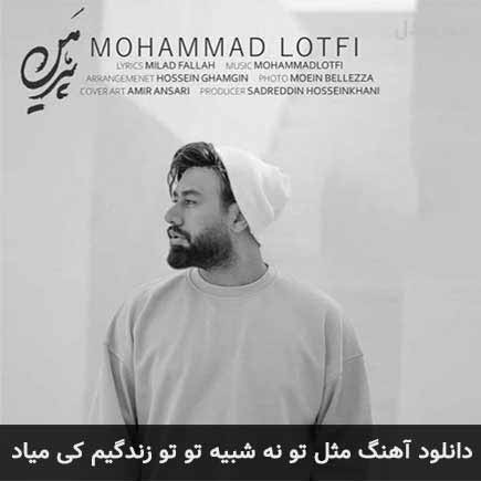 دانلود اهنگ مثل تو نه شبیه تو تو زندگیم کی میاد محمد لطفی